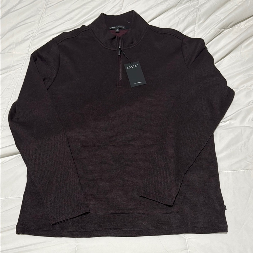 Robert Barakett Black Zip Up Sweater Plush Comfort